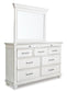Kanwyn King Panel Bed with Storage with Mirrored Dresser