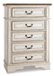 Realyn Full Panel Bed with Mirrored Dresser, Chest and Nightstand