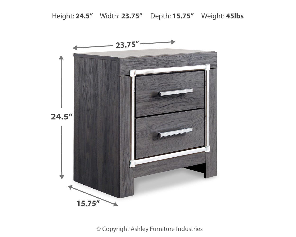 Lodanna King Panel Bed with 2 Storage Drawers, Dresser, Mirror and Nightstand