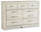 Bellaby King Platform Bed with 2 Storage Drawers with Mirrored Dresser and Nightstand