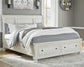 Robbinsdale California King Sleigh Bed with Storage with Mirrored Dresser