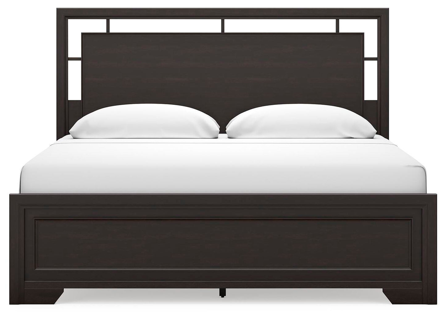 Covetown King Panel Bed with Mirrored Dresser