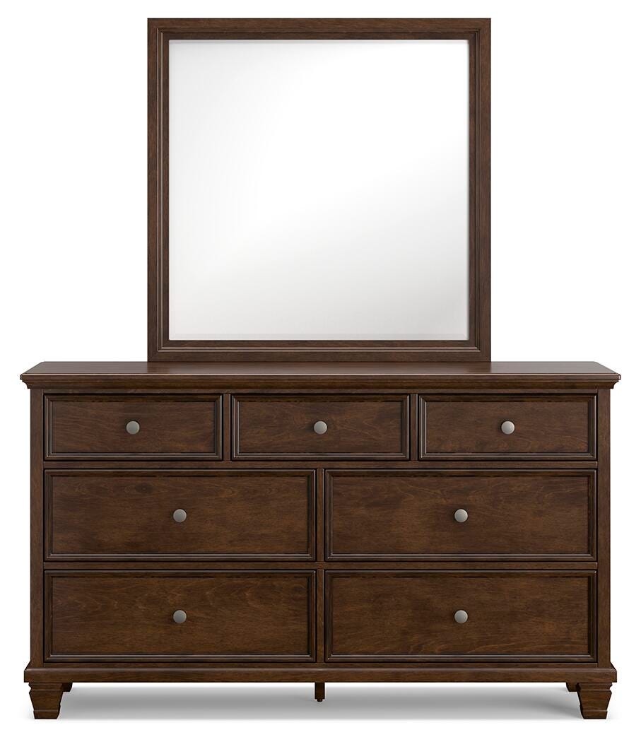 Danabrin Twin Panel Bed with Mirrored Dresser