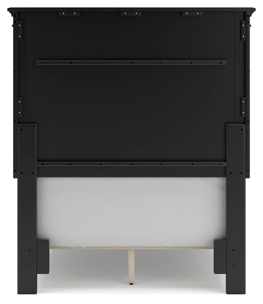 Lanolee Twin Panel Bed with Mirrored Dresser and Nightstand