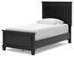 Lanolee Twin Panel Bed with Mirrored Dresser and Nightstand