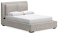 Cabalynn Queen Upholstered Bed with Mirrored Dresser and Nightstand