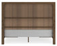Cabalynn California King Panel Bed with Storage with Mirrored Dresser, Chest and Nightstand
