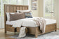 Cabalynn California King Panel Bed with Storage with Mirrored Dresser, Chest and Nightstand