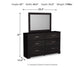 Belachime Twin Panel Bed with Mirrored Dresser