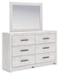 Cayboni Queen Panel Bed with Mirrored Dresser