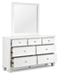 Fortman King Panel Bed with Mirrored Dresser
