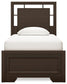 Covetown Twin Panel Bed with Mirrored Dresser and Nightstand