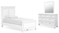 Fortman Twin Panel Bed with Mirrored Dresser