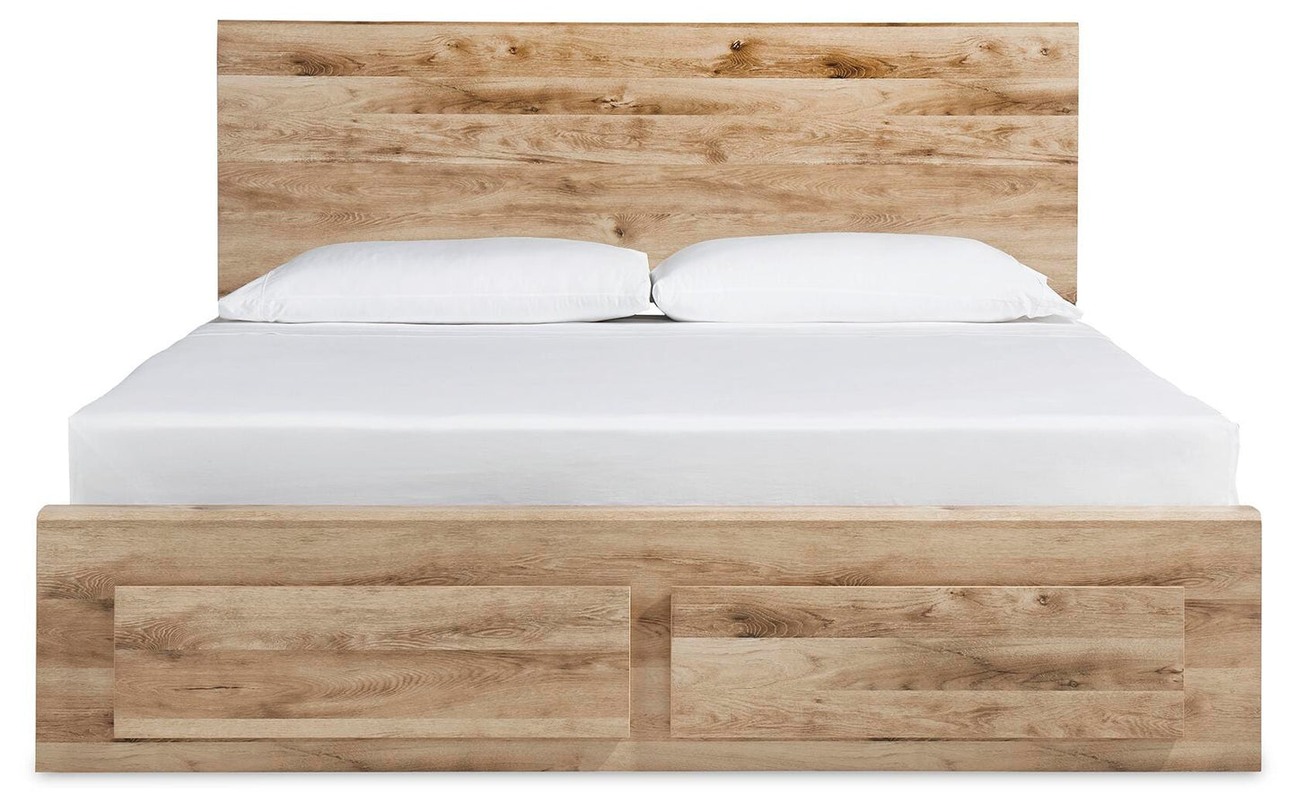 Hyanna Queen Panel Storage Bed with 1 Under Bed Storage Drawer, Dresser, Mirror and Nightstand