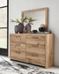Hyanna Queen Panel Bed with 2 Side Storage, Dresser, Mirror and Nightstand