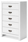 Binterglen King Panel Bed, Dresser, Mirror, Chest and Nightstand
