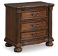 Lavinton King Poster Bed with Mirrored Dresser and Nightstand