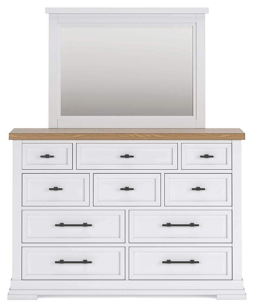 Ashbryn California King Panel Storage Bed, Dresser, Mirror and Nightstand