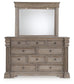 Blairhurst Queen Panel Bed with Mirrored Dresser
