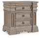 Blairhurst California King Panel Bed with Mirrored Dresser and Nightstand
