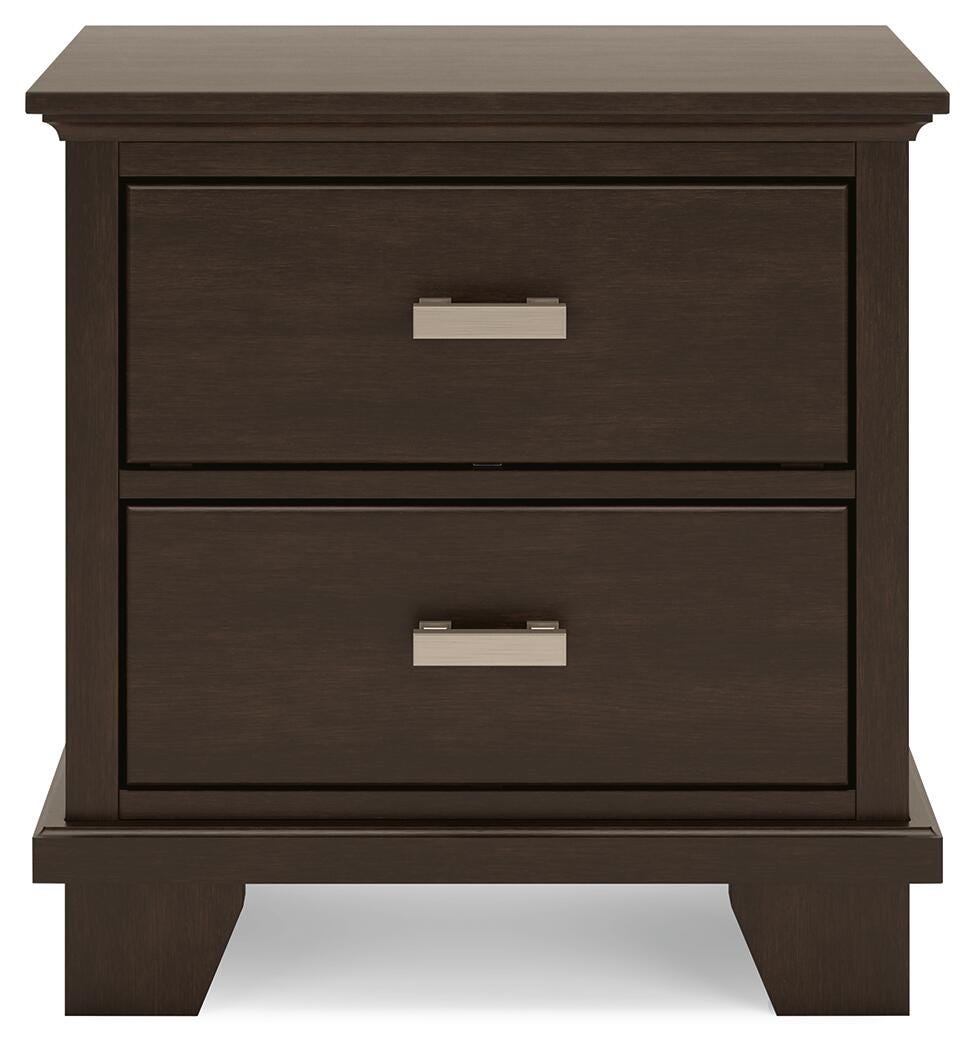 Covetown California King Panel Bed with Mirrored Dresser and Nightstand