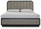 Rowanbeck King Upholstered Panel Bed, Dresser, Mirror, Chest and Nightstand
