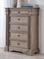 Blairhurst California King Panel Bed, Dresser, Mirror, Chest and Nightstand