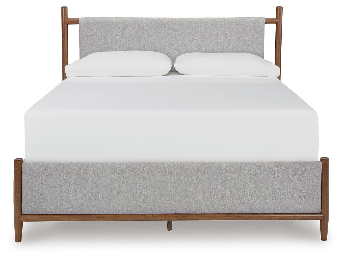 Lyncott California King Upholstered Bed with Mirrored Dresser and Nightstand