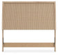 Cielden Full Upholstered Panel Bed with Mirrored Dresser and Nightstand