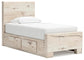 Lawroy Twin Panel Bed with Storage, Dresser, Mirror and Nightstand