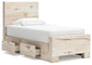 Lawroy Twin Panel Bed with Storage, Dresser, Mirror and Nightstand