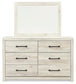 Cambeck Full Panel Bed with Mirrored Dresser and Nightstand