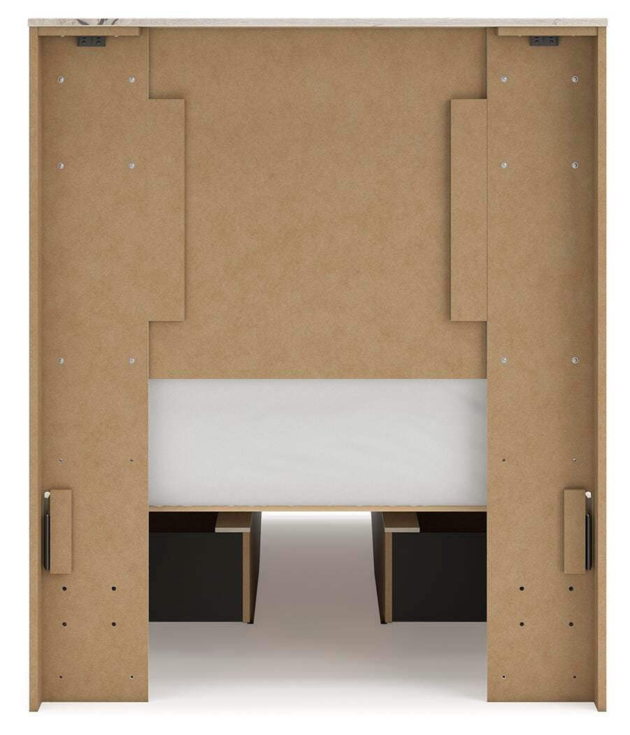 Lawroy Twin Panel Bed with Storage, Dresser and Mirror