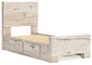 Lawroy Twin Panel Bed with Storage, Dresser and Mirror