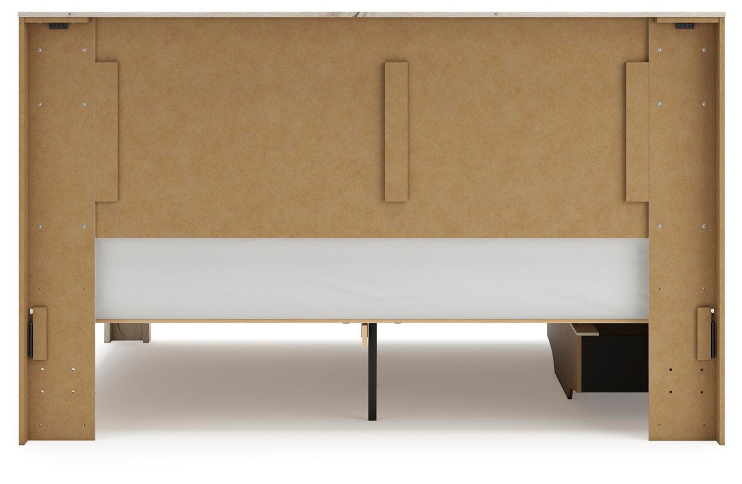 Lawroy King Panel Bed with Storage, Dresser and Mirror