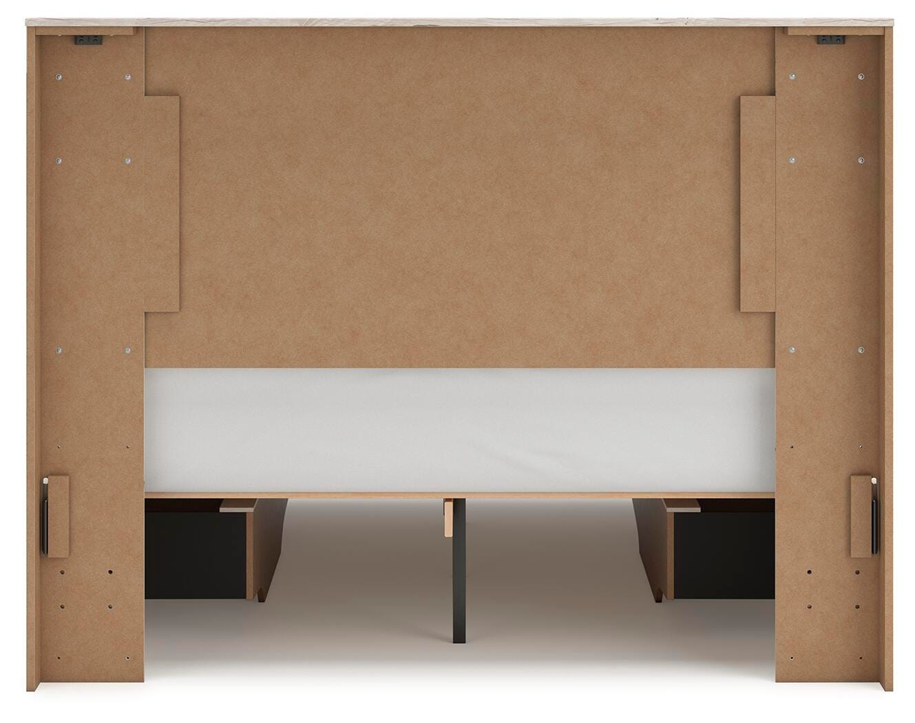 Lawroy Queen Panel Bed with Storage, Dresser and Mirror