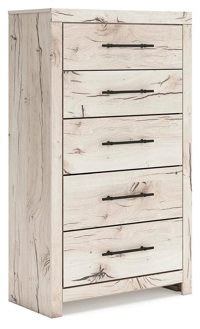 Lawroy Queen Panel Bed with Storage, Dresser, Mirror, Chest and Nightstand