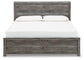 Bronyan King Panel Bed with Mirrored Dresser and Nightstand