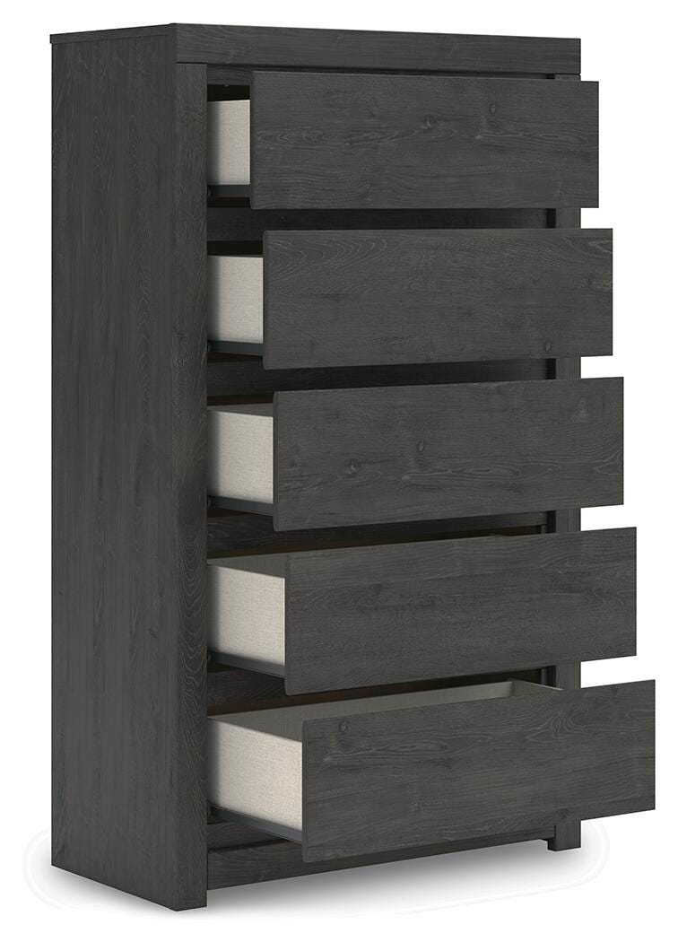 Fraluna Queen Panel Bed, Dresser, Mirror, Chest and Nightstand