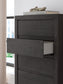 Fraluna King Panel Bed, Dresser, Mirror, Chest and Nightstand