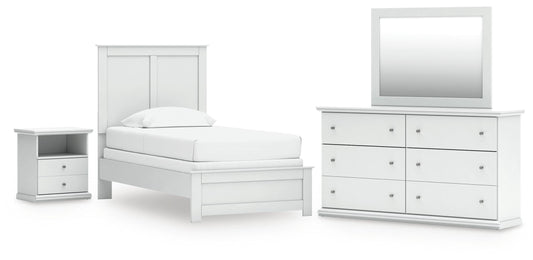 Bostwick Shoals Twin Panel Bed, Dresser, Mirror and Nightstand