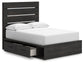 Hollivern Full Panel Bed with Storage, Dresser and Mirror