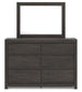 Fraluna King Panel Storage Bed, Dresser, Mirror, Chest and Nightstand
