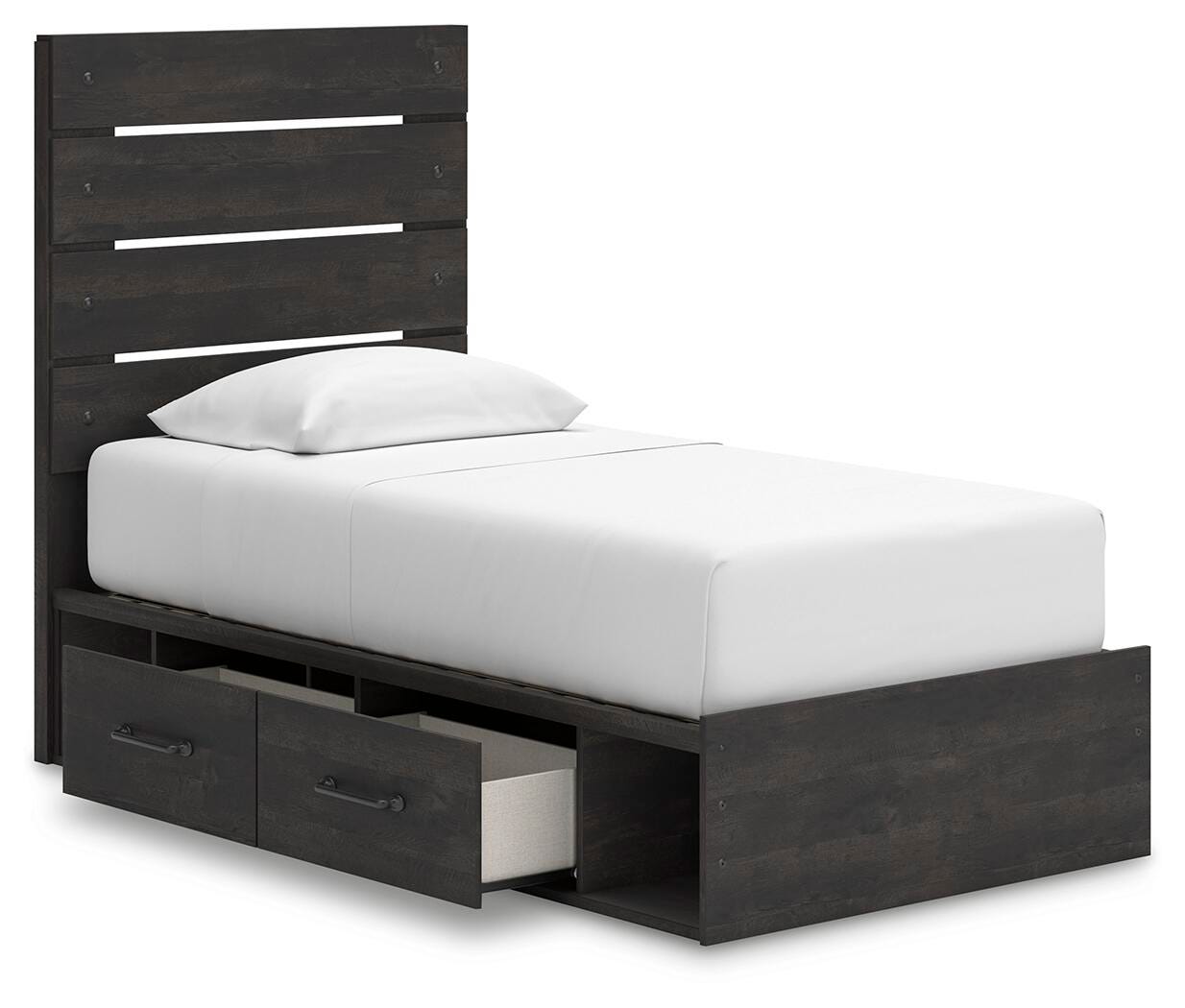 Hollivern Twin Panel Storage Bed, Dresser, Mirror, Chest and Nightstand