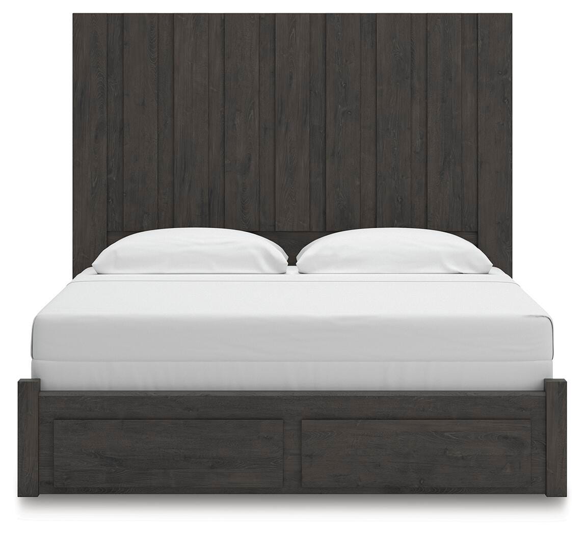 Fraluna King Panel Storage Bed, Dresser and Mirror