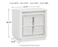 Chalanna California King Upholstered Storage Bed, Dresser, Mirror and Nightstand