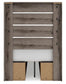 Graystorm Twin Panel Bed with Storage, Dresser and Mirror