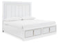 Chalanna King Upholstered Storage Bed, Dresser, Mirror, Chest and Nightstand