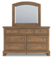 Feddinger King Panel Bed with Mirrored Dresser and Nightstand