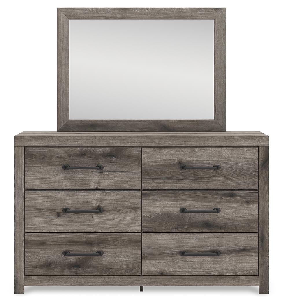 Graystorm Twin Panel Bed with Storage, Dresser, Mirror, Chest and Nightstand